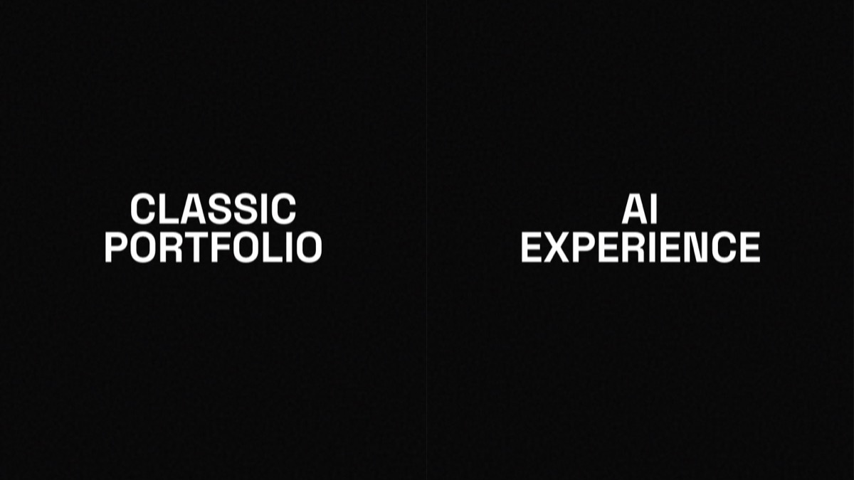 Aperçu du portfolio personnel de Thibault Dubois, avec choix entre interface classique et interface IA